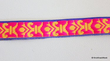Wholesale Neon Pink, Yellow And Blue Embroidery Fabric Lace Trim, Approx. 24mm Wide - 140316L72